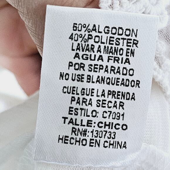 Umgee Tunic Top White Lace Neutral Wardrobe Staple Oversized Women's Size S - Picture 6 of 6